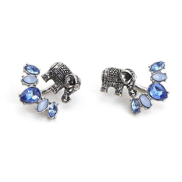 Elephant &amp; Blue Sea Crystals Earrings - Floral Fawna