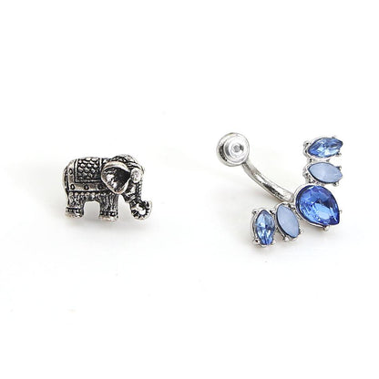 Elephant &amp; Blue Sea Crystals Earrings - Floral Fawna