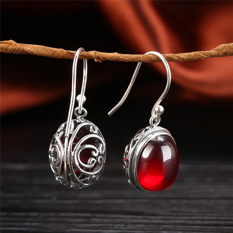 Fire Red Sterling Silver Earrings - Floral Fawna