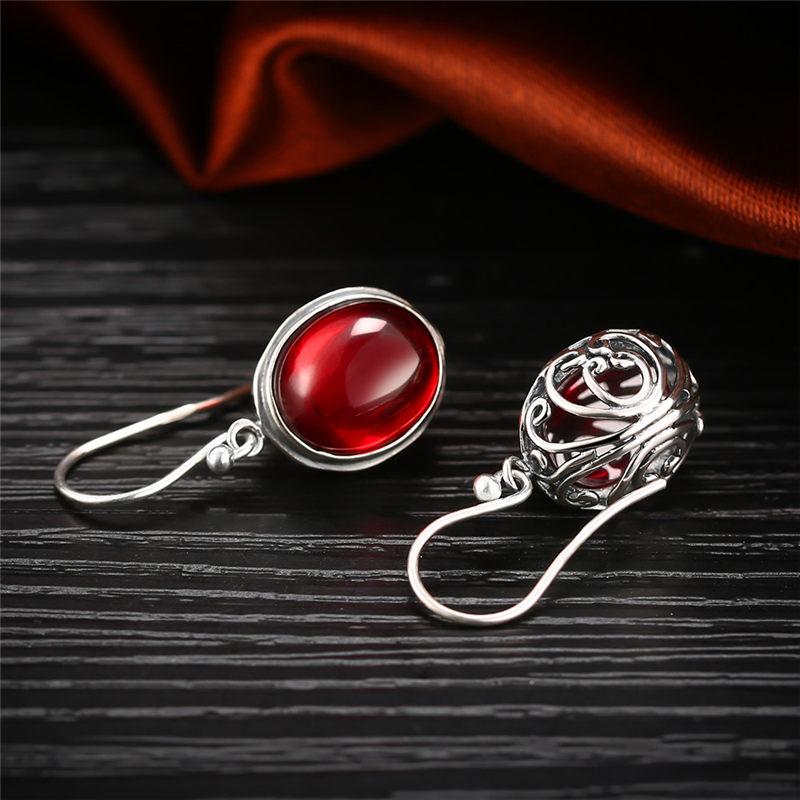 Fire Red Sterling Silver Earrings - Floral Fawna