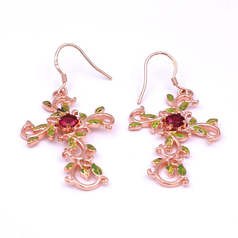 Forest Goddess Cross Earrings - Floral Fawna