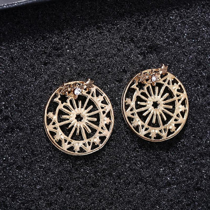 Geometric Round Snowflake Earrings - Floral Fawna