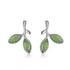 Green Opal Leaves Sterling Silver Earrings - Floral Fawna