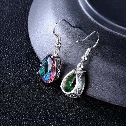 Iridescent Fire Crystal Earrings - Floral Fawna