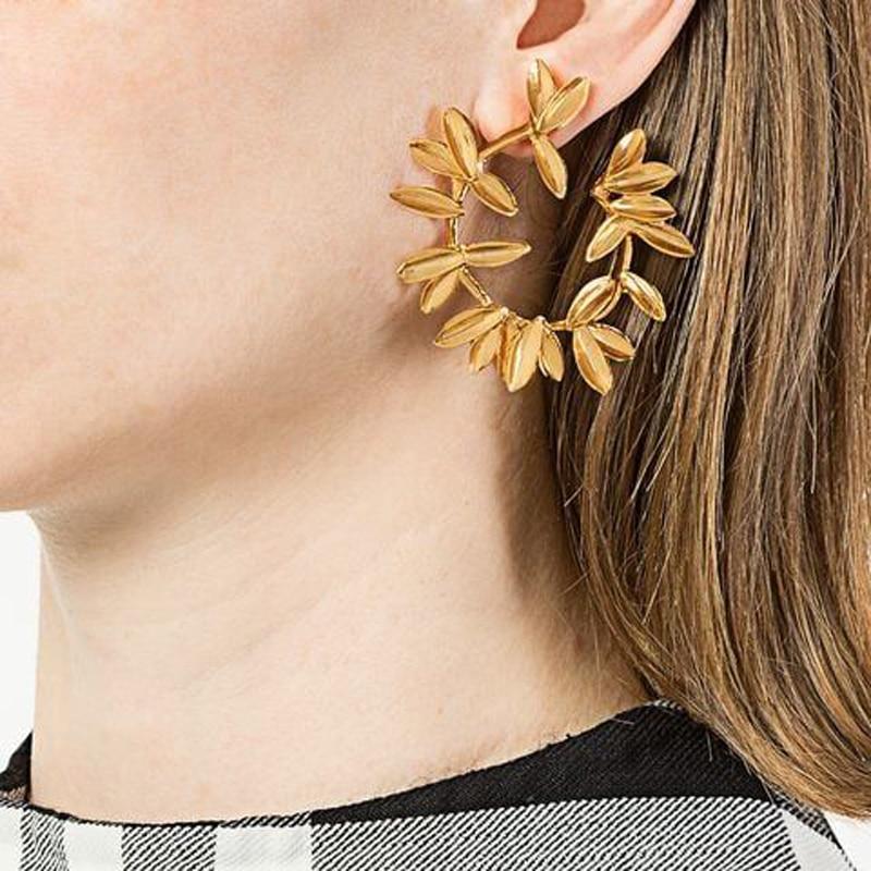 Leaf Wreath Round Earrings - Floral Fawna