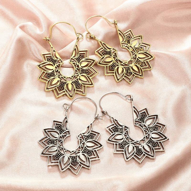 Lotus Blossom Hoop Earrings - Floral Fawna