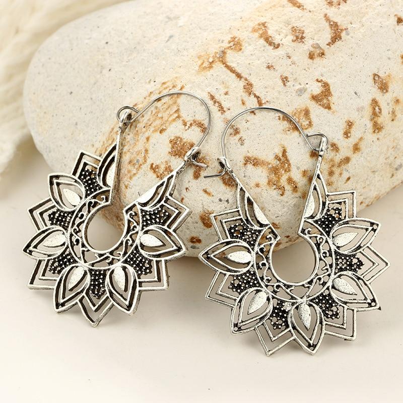 Lotus Blossom Hoop Earrings - Floral Fawna