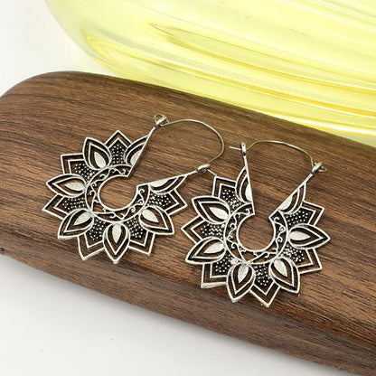 Lotus Blossom Hoop Earrings - Floral Fawna