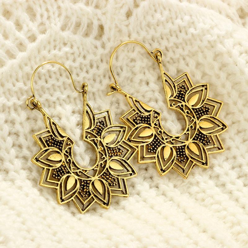 Lotus Blossom Hoop Earrings - Floral Fawna