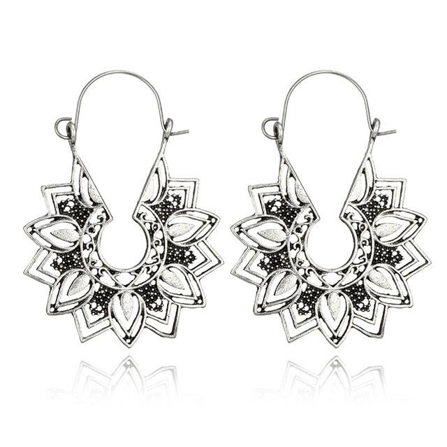 Lotus Blossom Hoop Earrings - Floral Fawna