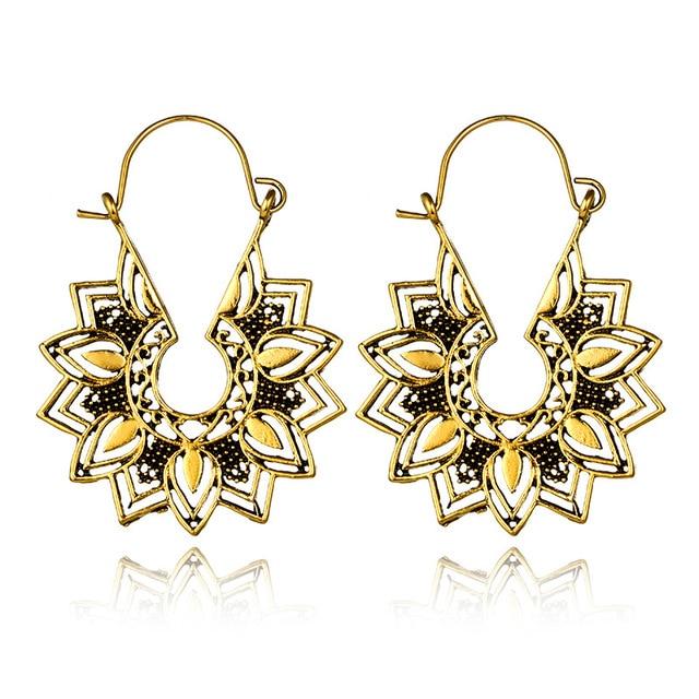 Lotus Blossom Hoop Earrings - Floral Fawna