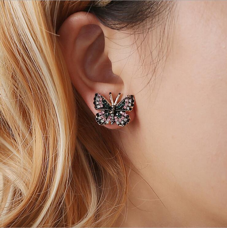 Lovely Butterfly Crystal Earrings - Floral Fawna