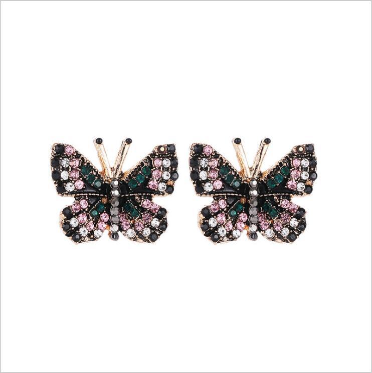 Lovely Butterfly Crystal Earrings - Floral Fawna