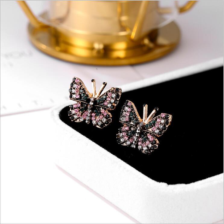 Lovely Butterfly Crystal Earrings - Floral Fawna