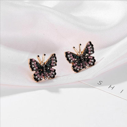 Lovely Butterfly Crystal Earrings - Floral Fawna