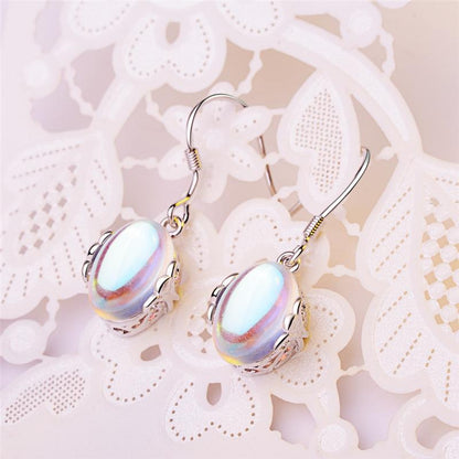 Lovely Moonstone Silver Earrings - Floral Fawna