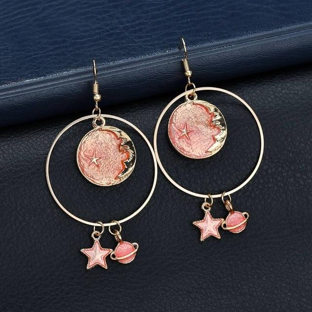 Majestic Celestial Moon Earrings - Floral Fawna