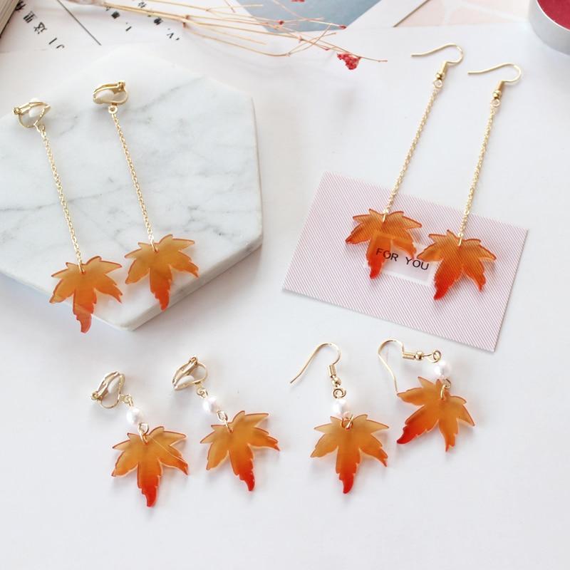 Maple Leaves Drop Earrings - Floral Fawna