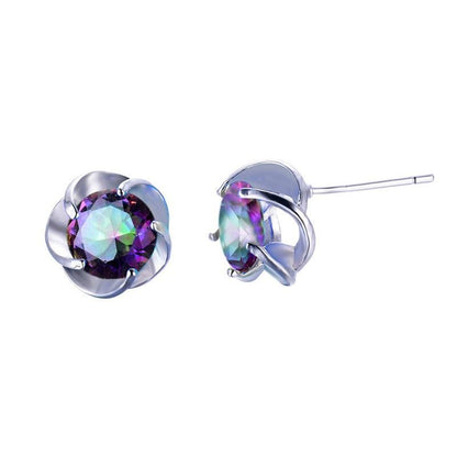 Mystic Rainbow Silver Earrings - Floral Fawna