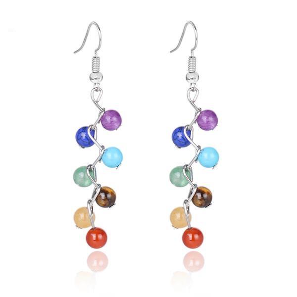 Natural Healing 7 Chakra Earrings - Floral Fawna