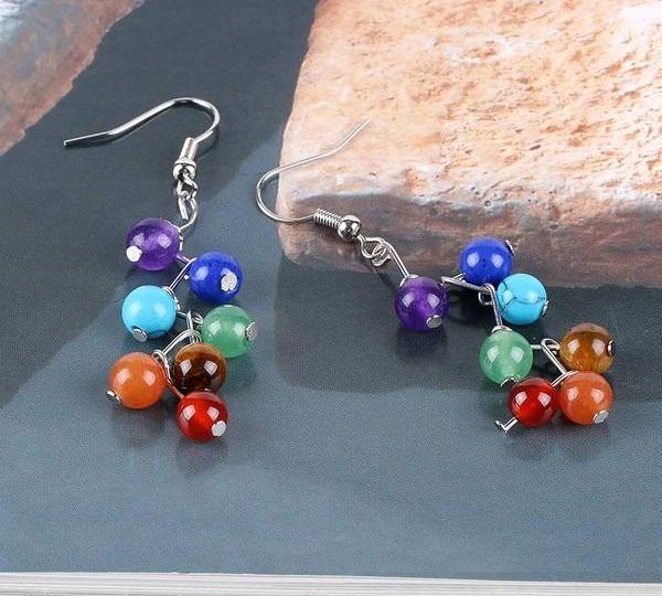 Natural Healing 7 Chakra Earrings - Floral Fawna