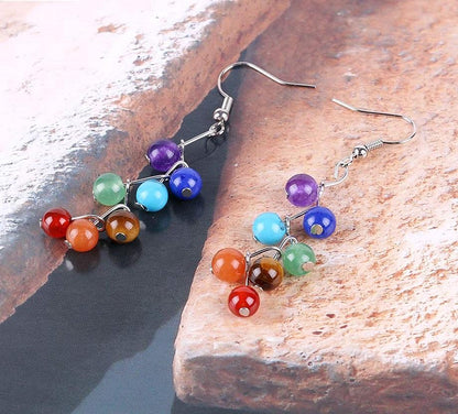 Natural Healing 7 Chakra Earrings - Floral Fawna