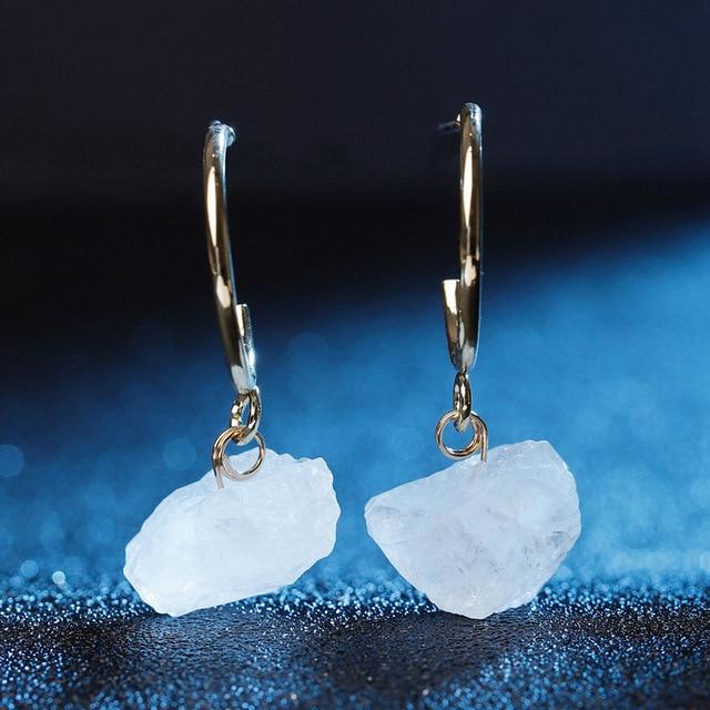 Natural Stone Quartz Earrings - Floral Fawna