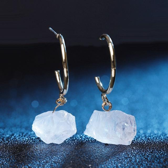 Natural Stone Quartz Earrings - Floral Fawna