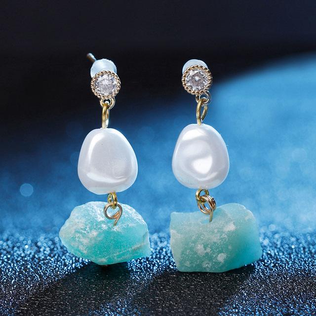 Natural Stone Quartz Earrings - Floral Fawna