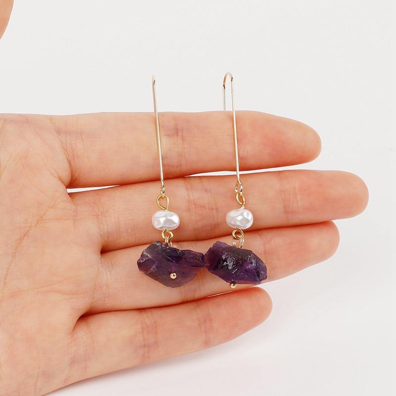 Natural Stone Quartz Earrings - Floral Fawna