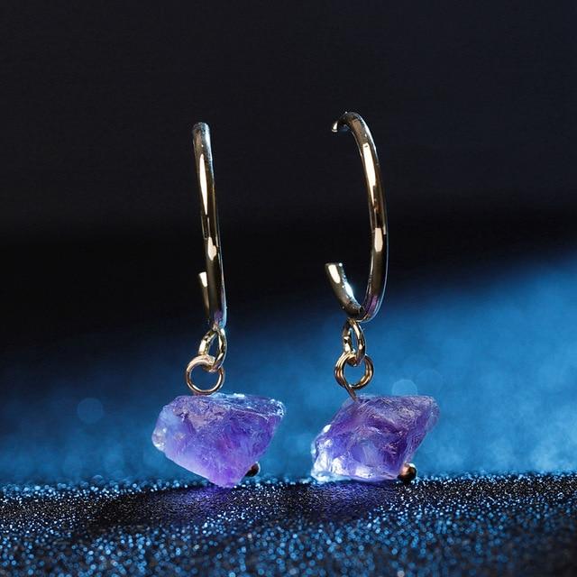 Natural Stone Quartz Earrings - Floral Fawna