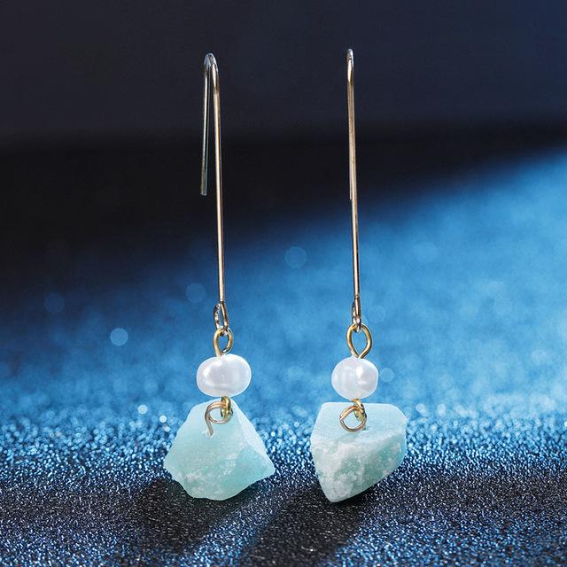 Natural Stone Quartz Earrings - Floral Fawna