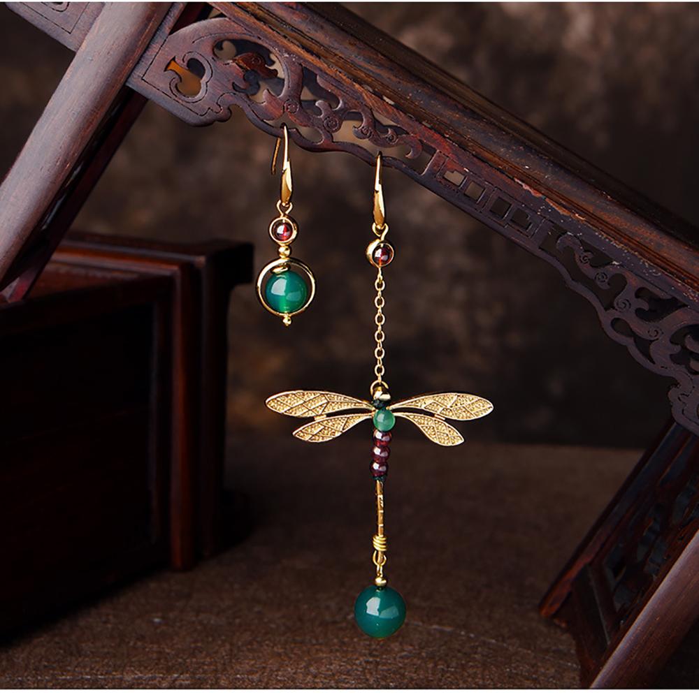 Nature Green Dragonfly Earrings - Floral Fawna