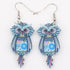 Owl Dangle Earrings - Floral Fawna