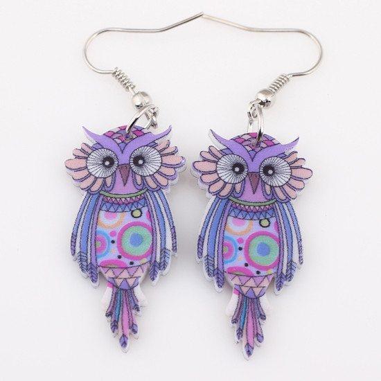 Owl Dangle Earrings - Floral Fawna