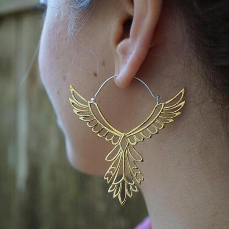 Phoenix Wings Hoop Earrings - Floral Fawna