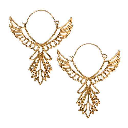 Phoenix Wings Hoop Earrings - Floral Fawna