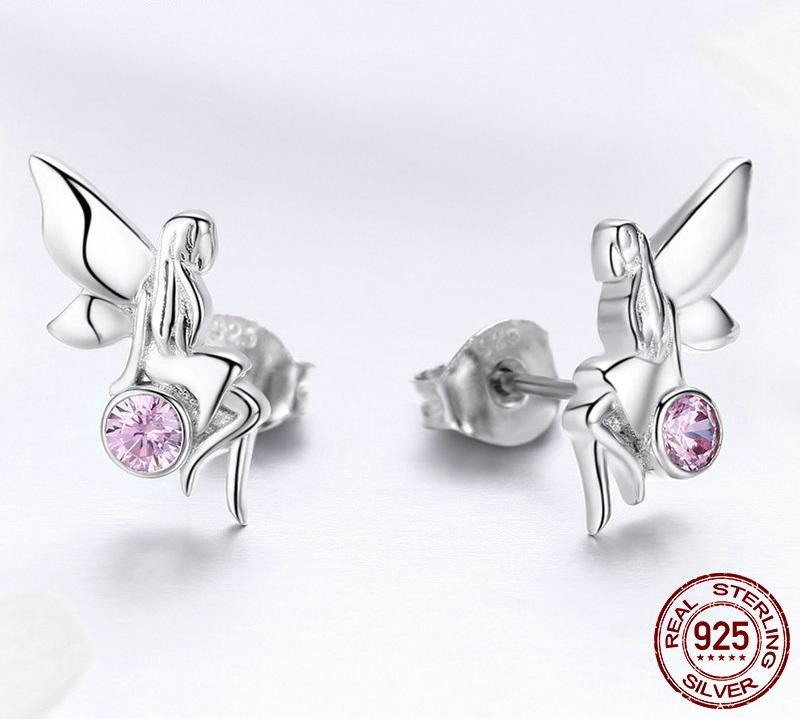 Pink Fairy Sterling Silver Earrings - Floral Fawna