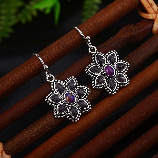 Purple Plum Blossom Earrings - Floral Fawna