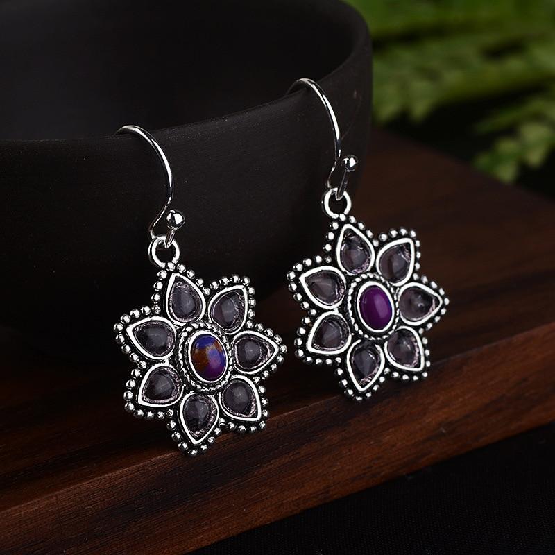 Purple Plum Blossom Earrings - Floral Fawna