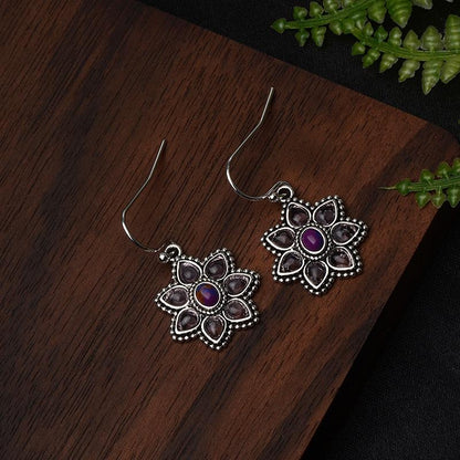 Purple Plum Blossom Earrings - Floral Fawna