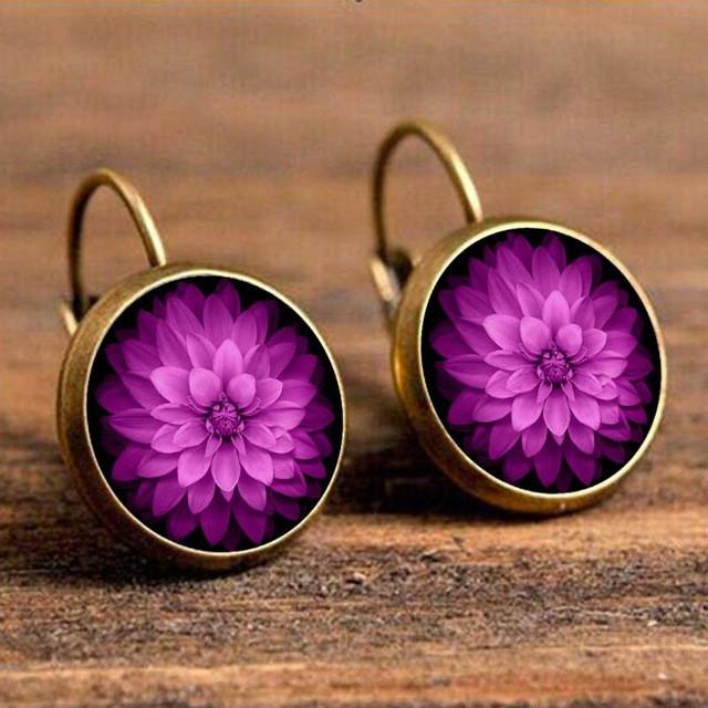 Retro Flower Patterns Stud Earrings - Floral Fawna