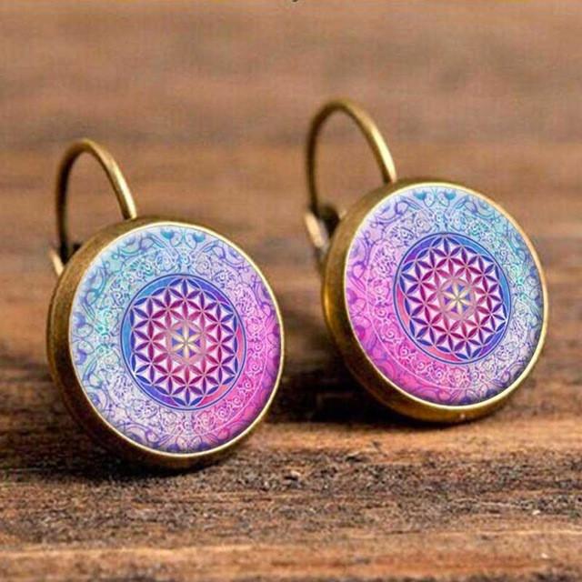 Retro Flower Patterns Stud Earrings - Floral Fawna