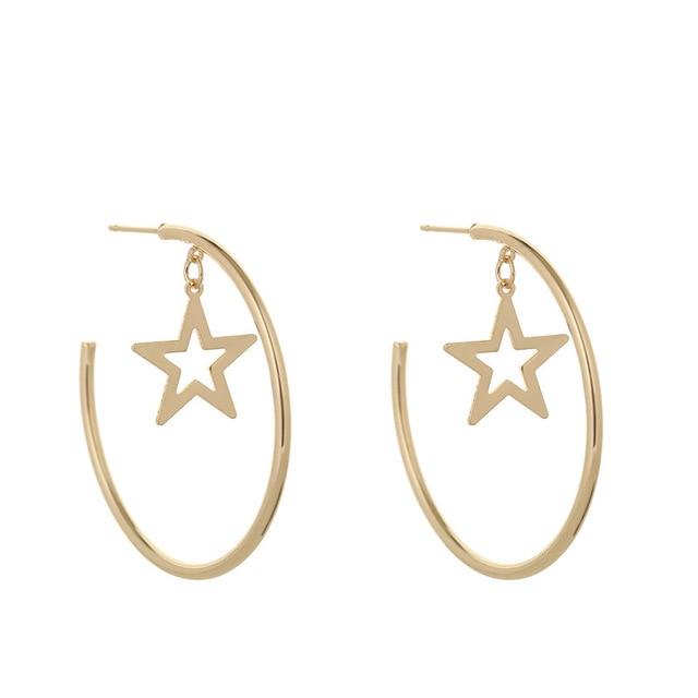 Star Hoop Earrings - Floral Fawna