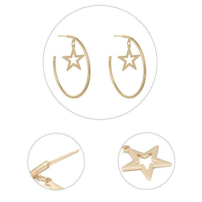 Star Hoop Earrings - Floral Fawna