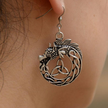 The Celtic Dragon Earrings - Floral Fawna