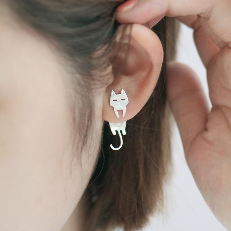 The Cute Cat &amp; Fish Earrings - Floral Fawna