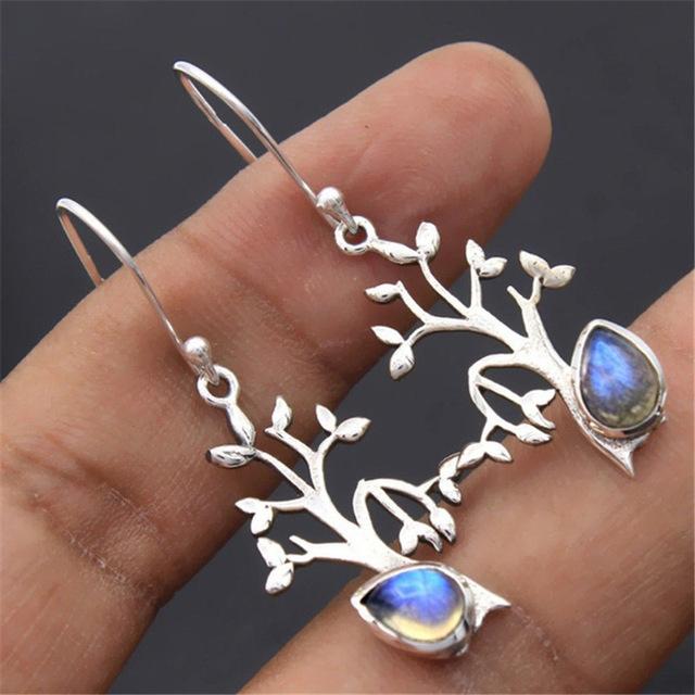 Tree Of Life Moonstone Earrings - Floral Fawna