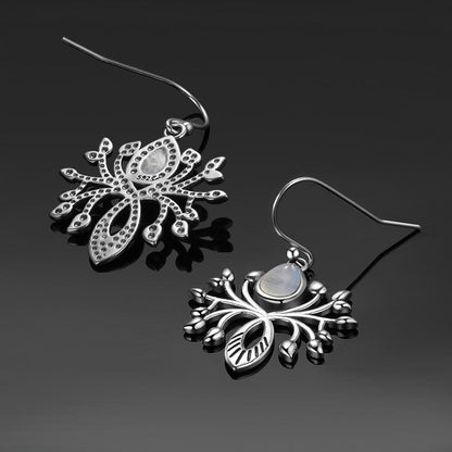 Tree Of Life Moonstone Silver Earrings - Floral Fawna