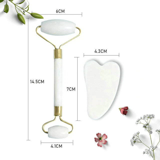 Jade Roller &amp; Gua Sha Scraper - Floral Fawna